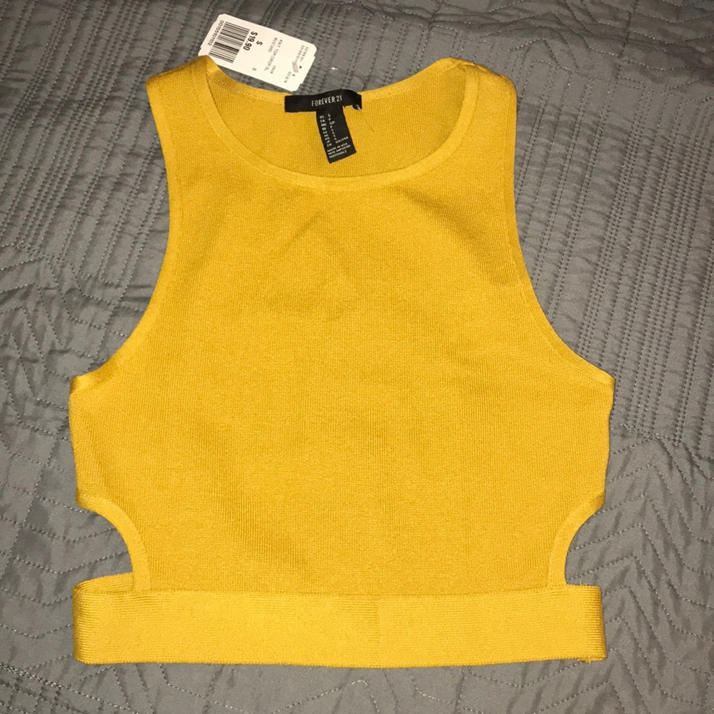 Brand New Forever 21 Mustard Crop top